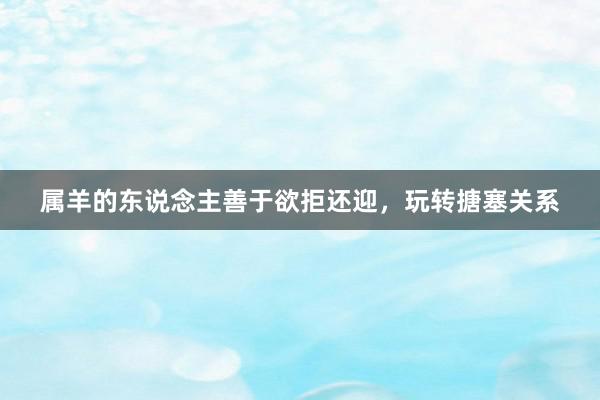属羊的东说念主善于欲拒还迎，玩转搪塞关系