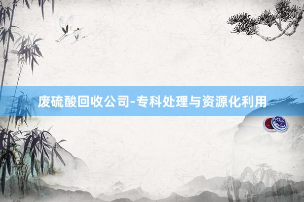 废硫酸回收公司-专科处理与资源化利用