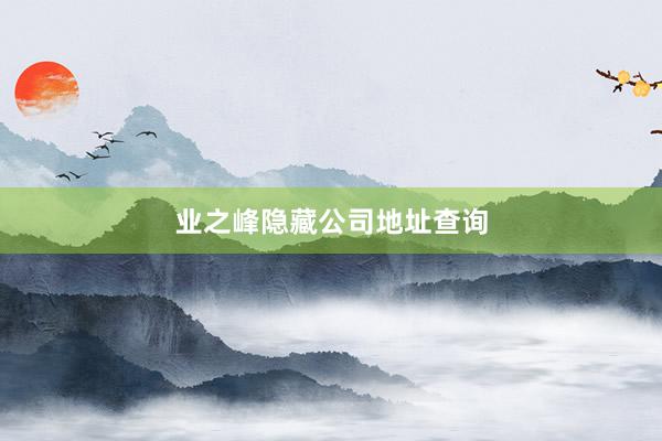 业之峰隐藏公司地址查询